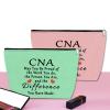 2PCS CNA Week Gifts Makeup Bags for CNA Appreciation Certified Nursing Assistant Present Cosmetic Bag Certified Nurses Day Gift Medical Student Graduation Retirement Birthday Present (Green,Pink) view 4