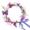 Gmmidea Butterfly Flower Crown for Women Girls Fairy Flower Headband Crown Adjustable Wedding Festival Floral Hair Wreath Purple view 2