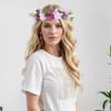 Gmmidea Butterfly Flower Crown for Women Girls Fairy Flower Headband Crown Adjustable Wedding Festival Floral Hair Wreath Purple view 4