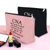 2Pcs CNA Week Gifts Makeup Bags CNA Appreciation Gifts Certified Nursing Assistant Gift Cosmetic Bag Certified Nurses Day Gift Medical Student Graduation Retirement Birthday Present (Black,Pink) view 3