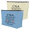 2Pcs CNA Week Gifts Makeup Bags - CNA Appreciation Gifts for Certified Nursing Assistant - Cosmetic Bag for Certified Nurses Day, Medical Student Graduation, Retirement, Birthday (Blue,Beige) view 1