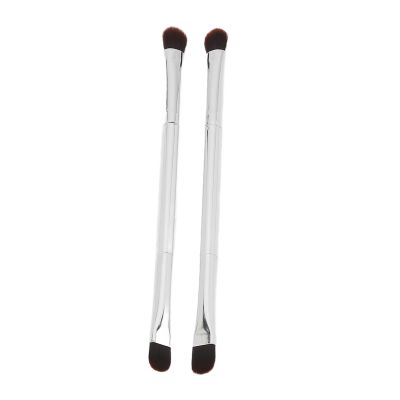 2pcs Eyeshadow Brush,Double Ended Eyeshadow Brush Set,Professional Soft Fiber Hair Concealer Brush,Women Makeup Tool for Precision Application and Flawless Blending,Concealing, Defining (Silver)