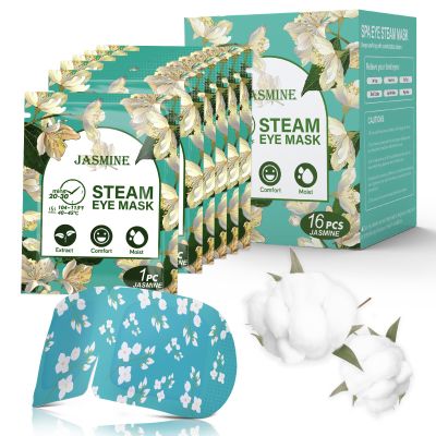 16-Pack Steam Eye Masks for Dry Eyes, Jasmine Warm Eye Mask for Tired Eyes, Relief Fatigue & Dark Circle, Heat Sleep Mask for Puffy Eye, Disposable Eye Mask, Warm Compress for Eyes, Travel Ready