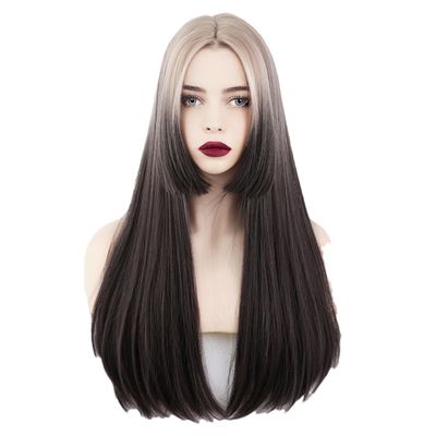 Pulcykp Brown Blonde Wigs Long Wavy Synthetic Wig For Women Cosplay Party Natural Heat Hair C-0324-1