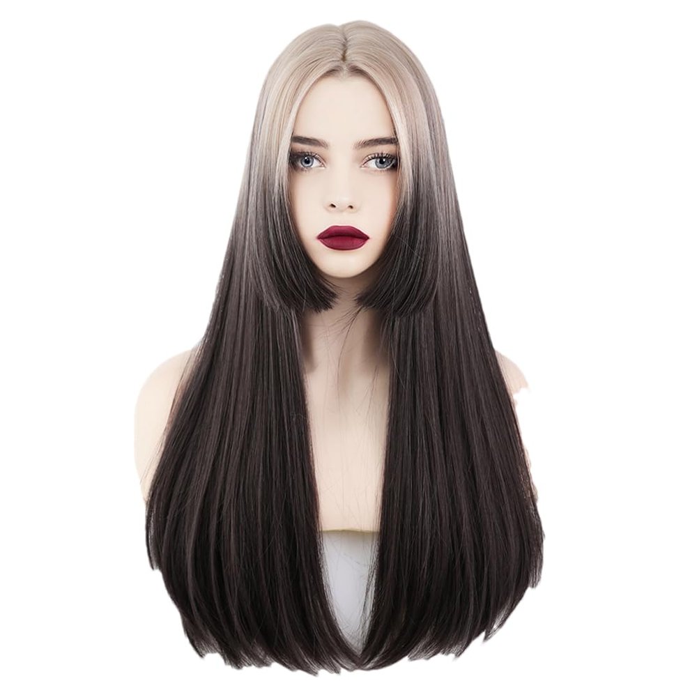 Pulcykp Brown Blonde Wigs Long Wavy Synthetic Wig For Women Cosplay Party Natural Heat Hair C-0324-1