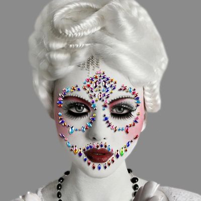 Halloween Face Temporary Tattoos For Women And Men Sugar Skull Face Jewels Gems Tattoos Stickers Face Rhinestones For Makeup Festival Accessories (Multicolor)