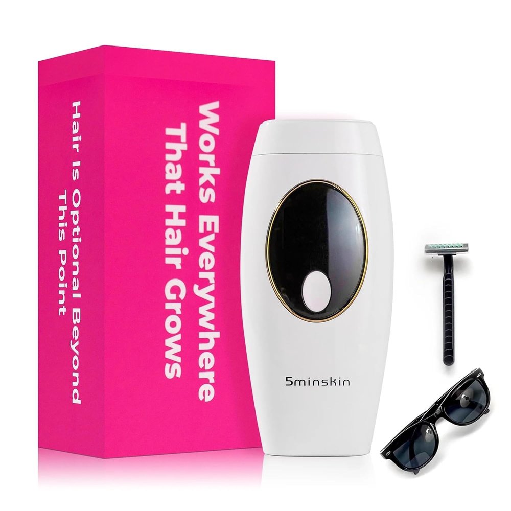5minskin Hair Laser Removal Handset 2.0 IPL - Hair Removal Device for Women and Men, Facial and Body Hair Remover At Home, Light Based Hair Removal, 999,999 Flashes Safe & Painless Machine