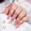20Pcs Alloy Butterfly Nail Charms,3D Gold Silver Metal Butterfly Nail Gems Nail Rhinestones Shiny Crystal Nail Art Charms,Nail Decoration for Nails DIY Manicure Jewelry Accessories Women Nail Supplies view 2