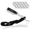 Straight Razor - Straight Razors for Men, BarbaQo Professional Barber Razor with 10 Sinlge Blades, 100% Stainless Steel Straight Razor for Close Shaving view 1