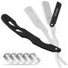 Straight Razor - Straight Razors for Men, BarbaQo Professional Barber Razor with 10 Sinlge Blades, 100% Stainless Steel Straight Razor for Close Shaving view 3