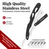 Straight Razor - Straight Razors for Men, BarbaQo Professional Barber Razor with 10 Sinlge Blades, 100% Stainless Steel Straight Razor for Close Shaving view 4