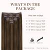 GOO GOO Clip in Hair Extensions Real Human Hair, Remy Human Hair Extensions Clip ins for Women, Natural Human Hair, 14inch 120g 7Pcs, 2C/4E/6C Brown Sugar Swirl Highlights view 2