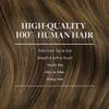 GOO GOO Clip in Hair Extensions Real Human Hair, Remy Human Hair Extensions Clip ins for Women, Natural Human Hair, 14inch 120g 7Pcs, 2C/4E/6C Brown Sugar Swirl Highlights view 4