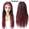 Box Braid Wigs for Black Women 31" Soft Swiss Lace Front Brai Wig Premium Quality Synthetic Hair Braiding Wig Long Twist Braids Wigs with Baby Hair for Black Women (#T1B/BUG-#Black/BurgundyT) view 2
