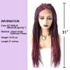 Box Braid Wigs for Black Women 31" Soft Swiss Lace Front Brai Wig Premium Quality Synthetic Hair Braiding Wig Long Twist Braids Wigs with Baby Hair for Black Women (#T1B/BUG-#Black/BurgundyT) view 3