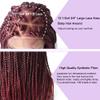 Box Braid Wigs for Black Women 31" Soft Swiss Lace Front Brai Wig Premium Quality Synthetic Hair Braiding Wig Long Twist Braids Wigs with Baby Hair for Black Women (#T1B/BUG-#Black/BurgundyT) view 4