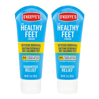 O'Keeffe's for Healthy Feet Intense Renewal Cream with Urea & Alpha Hydroxy Acid - 3 oz Tube (1 Pack) - Chemically Exfoliates and Softens Extremely Callused, Dry Feet