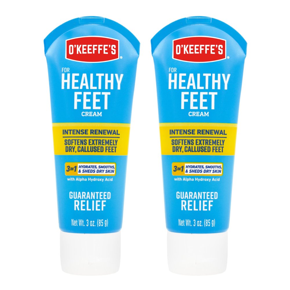 O'Keeffe's for Healthy Feet Intense Renewal Cream with Urea & Alpha Hydroxy Acid - 3 oz Tube (1 Pack) - Chemically Exfoliates and Softens Extremely Callused, Dry Feet