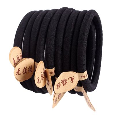 100Pcs Seamless Nylon Hair Ties Stretchy Hair Bands for Women Girls Simple Fashion Rope for Everyday Use No Crease Ponytail Holders in Black