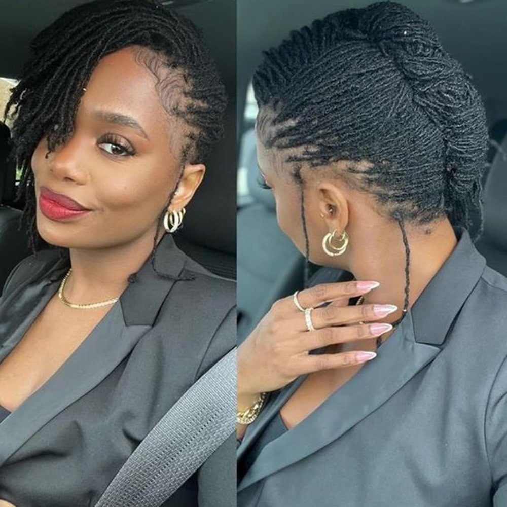 0.2 cm Width 6 Inch 60 Strands Human Hair Loc Extensions, Natural Black 100% Full Handmade Permanent Real Human Hair Dreadlock Extensions for Women/Men/Kids Can Be Dyed Bleached Curled Twisted