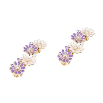 FOMIYES 2pcs Small Spring Hairpin Daisy Flower Design Chic Alloy Tail Clip Hair Accessory for Girls and Women for Parties and Daily Use