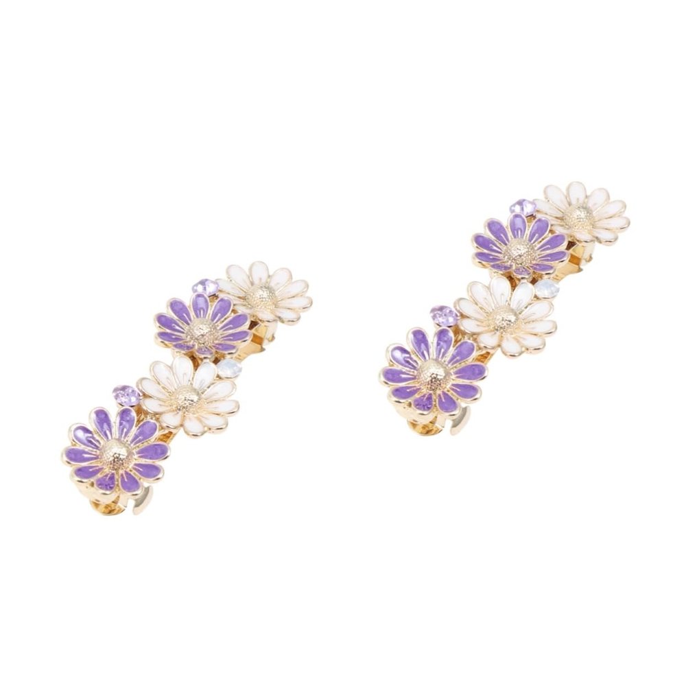 FOMIYES 2pcs Small Spring Hairpin Daisy Flower Design Chic Alloy Tail Clip Hair Accessory for Girls and Women for Parties and Daily Use