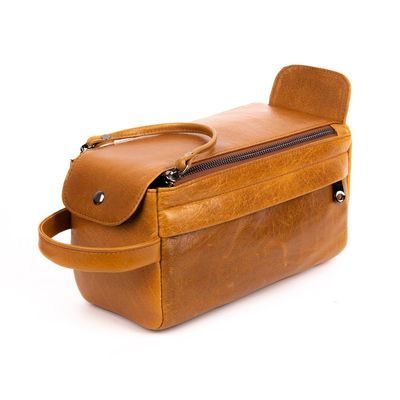 YIORYO Travel Toiletry Bag for Men & Women - Mens Toiletry Bags for Traveling - Leather Dopp Kit for Men Shaving Kit - Cosmetic Bag Toiletries Organizer