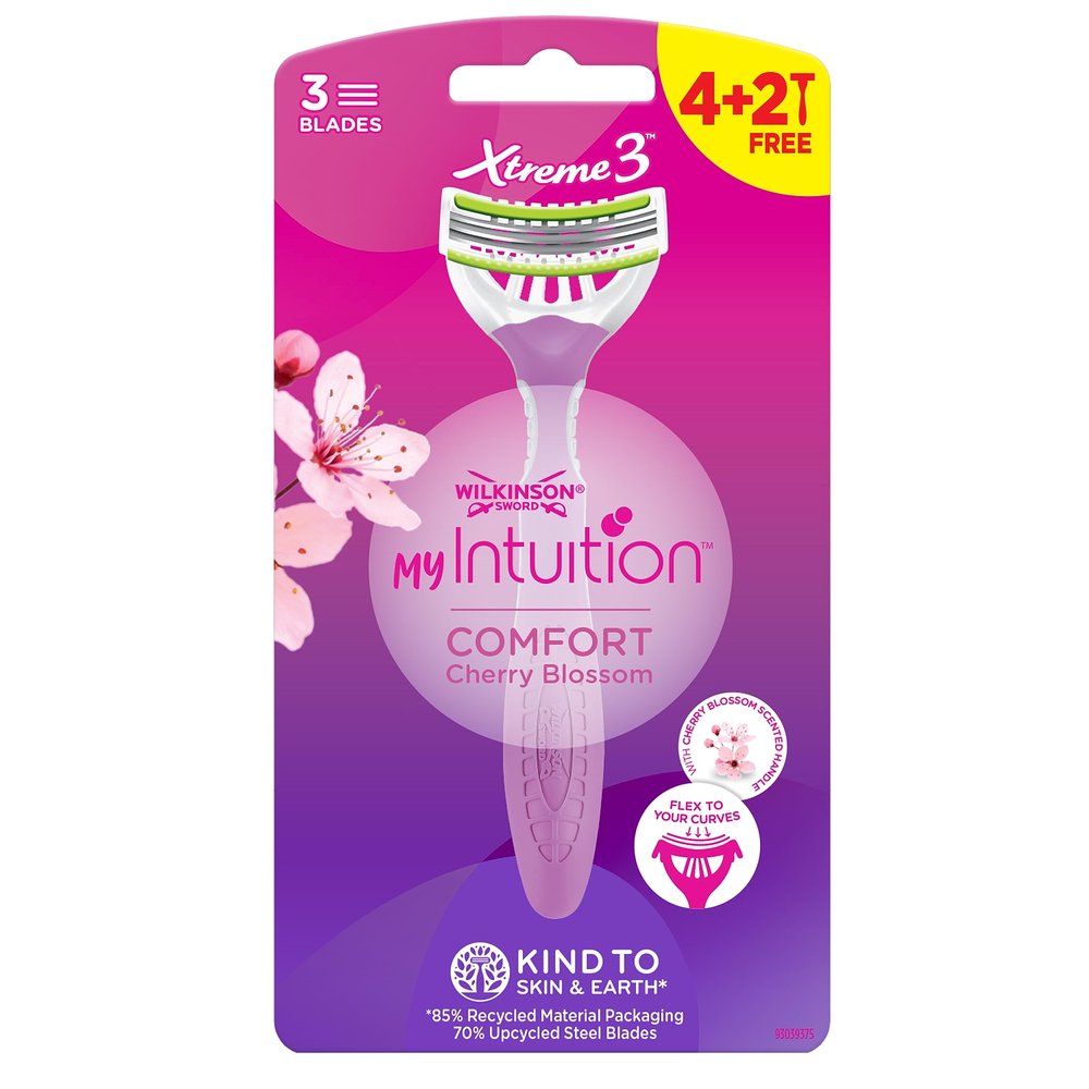 Wilkinson Sword Myintuition Xtreme 3 Comfort Cherry Blossom Disposable Razor for Women 4+2
