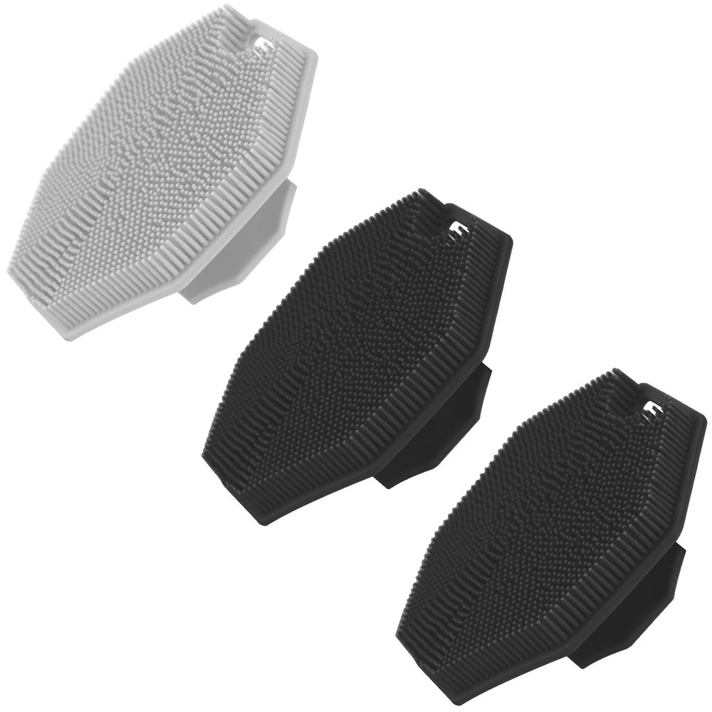 3Pack Silicone Body Scrubber, Qewro Body Buffer Exfoliating Brush with Silicone Loofah, Bath & Body Brushes for Men Women Kids Pets use in Shower, Scalp Exfoliator Hair Shampoo Skin Cleaning Brush