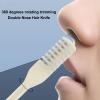 AMONIDA Nose Hair Knife Hand Tool Soft Nose Hair Knife 3pcs Washable Easy to Hold Double Sided for Men Makeup view 3