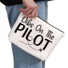 G2TUP Pilot Girlfriend Gift Dibs On The Pilot Makeup Bag Pilot Wife Cosmetic Bag I Love My Pilot Gift (Dibs On The Pilot MB) view 2