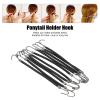 10pcs Ponytail Holder Hook, Women Girls Flexible Elastic Hair Band Hook, Hair Bungee Cords with Hooks for Curly Hair Long Hair, Styling Tool for Office Dating(Black) view 2