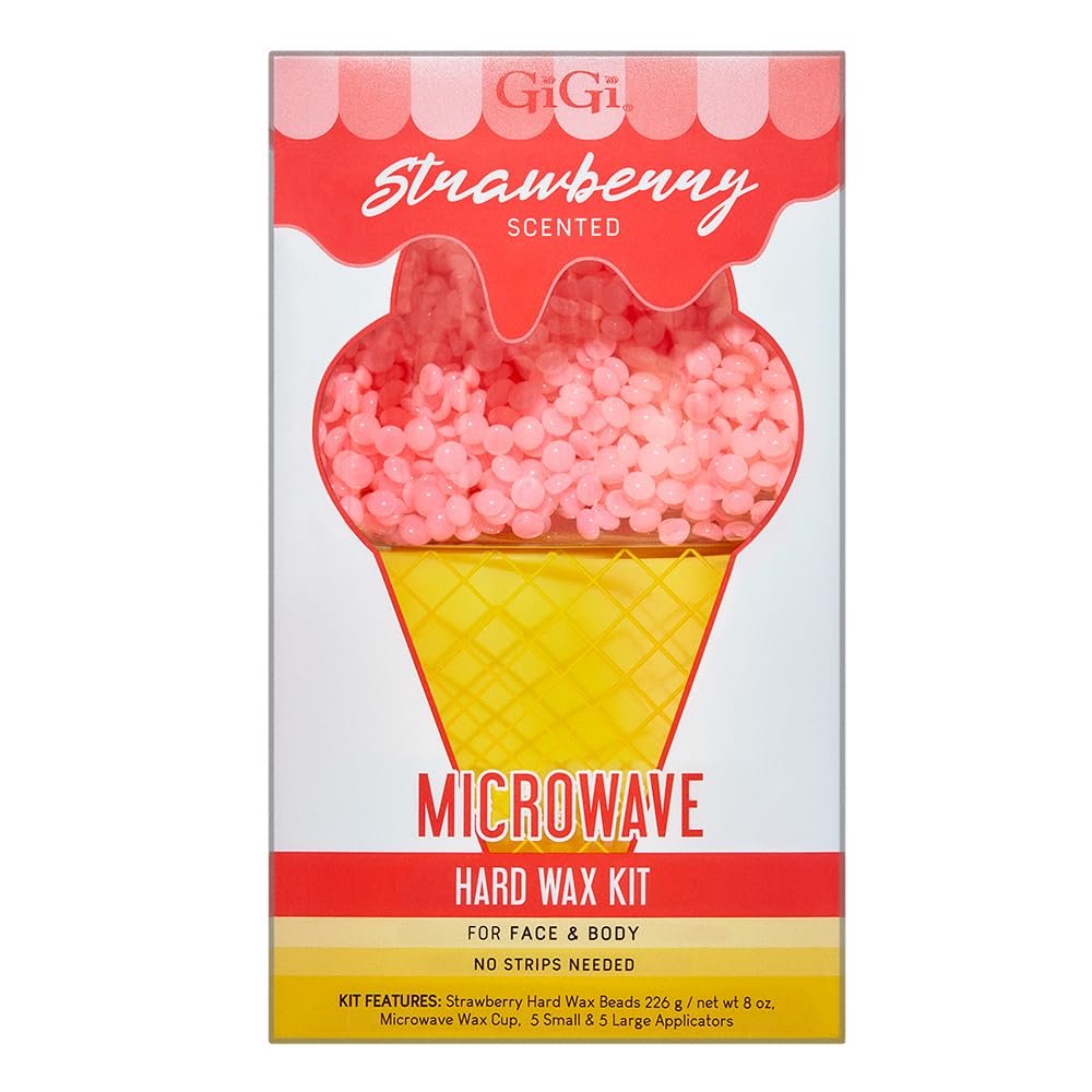 GiGi Hard Wax Beads, Strawberry Scented Hard Wax Beads Kit, 8 ox