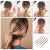 10pcs Ponytail Holder Hook, Women Girls Flexible Elastic Hair Band Hook, Hair Bungee Cords with Hooks for Curly Hair Long Hair, Styling Tool for Office Dating(Brown) view 3