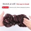 messy bun hair piece Messy Bun Hair Piece Scrunchie Super Long Tousled Updo Hair Extensions with Elastic Band Curly Wavy Ponytail Synthetic Chignon for Women bun hair pieces for women ( Color : 002 ) view 4
