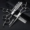 6/7/8 Inch Professional Hairdressing Scissors Barber Rose Pattern Hair Stylist Shears Styling Tool Japanese Stainless Steel Clippers (6-in four piece set) view 2