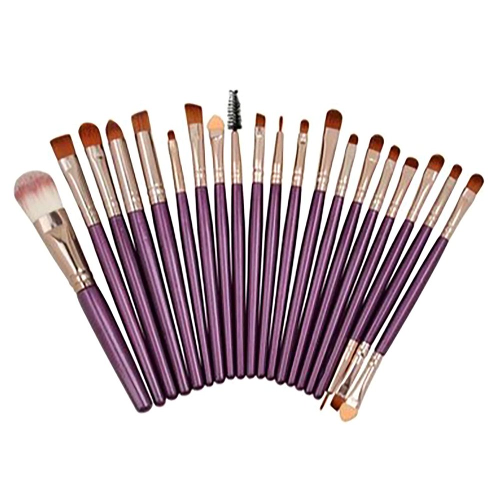 20pcs Makeup Brush Kit,Professional Makeup Brush Tool,Portable Super Soft Fiber Cosmetic Loose Powder Eyeshadow Brushes Eye Shadow Mascara Brush,Beauty Tools for Women (Purple)