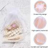 TITA-DONG 100pcs Small Mesh Bags, Mini Mesh Makeup Bags, Exfoliating Mesh Soap Saver Pouch Bag Sack, Drawstring Sheer Organza Bags for Candy Weeding Jewelry White view 2