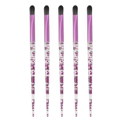 5pcs Eyeshadow Brush Set, Soft Hair Eyeshadow Brush, Premium Eye Makeup Brush, Portable Glitter Handle Eye Makeup Brush for Eyeshadow, Eyebrow, Eyeliner, Blending, Concealer