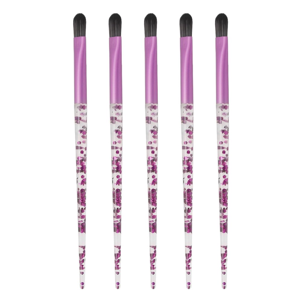 5pcs Eyeshadow Brush Set, Soft Hair Eyeshadow Brush, Premium Eye Makeup Brush, Portable Glitter Handle Eye Makeup Brush for Eyeshadow, Eyebrow, Eyeliner, Blending, Concealer