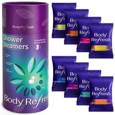 BodyRefresh Shower Steamers Aromatherapy 8 Pack - Birthday Gifts for Women, Valentines Day Gifts for Her Him Wife Mom, Shower Bombs for Self Care, Home Spa Relaxation Galentines Gifts