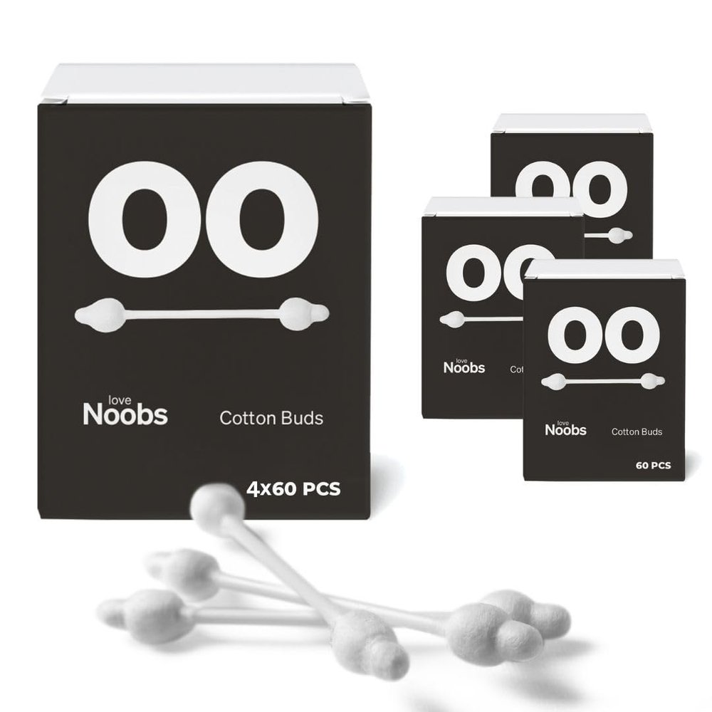 Baby Cotton Swabs by LoveNoobs, 240 pcs, 100% Organic, GOTS Certified, Ultra Soft Ear Swabs for Kids and Babies