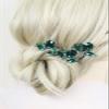 Brihasory Rhinestone Hair Pins 3PCS Wedding Hair Pieces for Brides, Handmade Crystal Bridal Hair Clip for Women Hair Accessories, Daily Party Prom Hair Decoration Bridesmaid Gifts(Green Silver) view 2