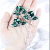 Brihasory Rhinestone Hair Pins 3PCS Wedding Hair Pieces for Brides, Handmade Crystal Bridal Hair Clip for Women Hair Accessories, Daily Party Prom Hair Decoration Bridesmaid Gifts(Green Silver) view 4