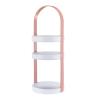 3 Tier Clear Turntable, Round Storage Rack with Integral Handle, Makeup Cosmetic Rack Organizer, Storage Round Stand for Bathroom, Kitchen, Cosmetic, Pantry(Pink) view 1