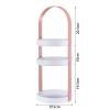 3 Tier Clear Turntable, Round Storage Rack with Integral Handle, Makeup Cosmetic Rack Organizer, Storage Round Stand for Bathroom, Kitchen, Cosmetic, Pantry(Pink) view 2