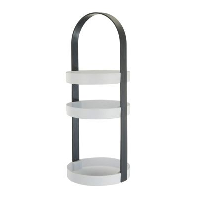 3 Tier Clear Turntable, Round Storage Rack with Integral Handle, Makeup Cosmetic Rack Organizer, Storage Round Stand for Bathroom, Kitchen, Cosmetic, Pantry(Grey)