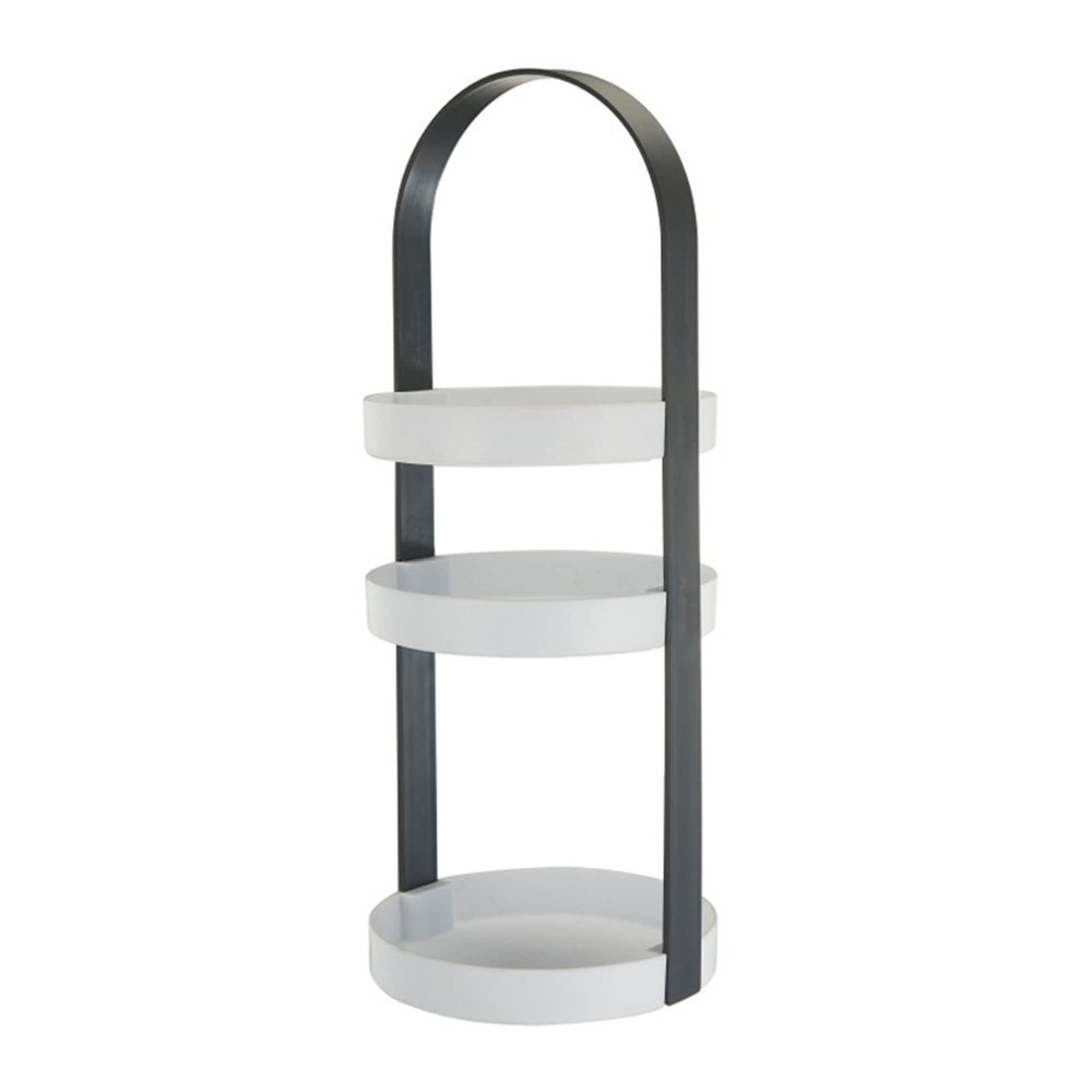 3 Tier Clear Turntable, Round Storage Rack with Integral Handle, Makeup Cosmetic Rack Organizer, Storage Round Stand for Bathroom, Kitchen, Cosmetic, Pantry(Grey)