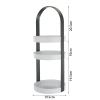 3 Tier Clear Turntable, Round Storage Rack with Integral Handle, Makeup Cosmetic Rack Organizer, Storage Round Stand for Bathroom, Kitchen, Cosmetic, Pantry(Grey) view 2
