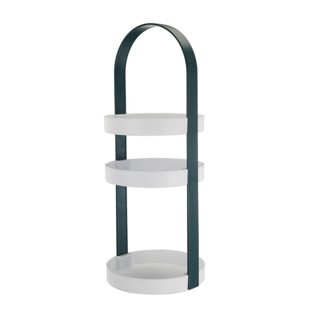 3 Tier Clear Turntable, Round Storage Rack with Integral Handle, Makeup Cosmetic Rack Organizer, Storage Round Stand for Bathroom, Kitchen, Cosmetic, Pantry(Green)